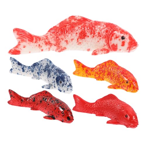 Image of BESPORTBLE 5Pcs Fake Fish: Realistic Resin Lucky Figurine for Aquarium Decor - Interior Decoration for Fish Tank, Vases - Outdoor Garden Pond (5.5X1.8CM)