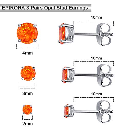 Sterling Silver Stud Earrings for Women- White Gold Plated Opal Earrings Hypoallergenic Small Birthstone Earrings3