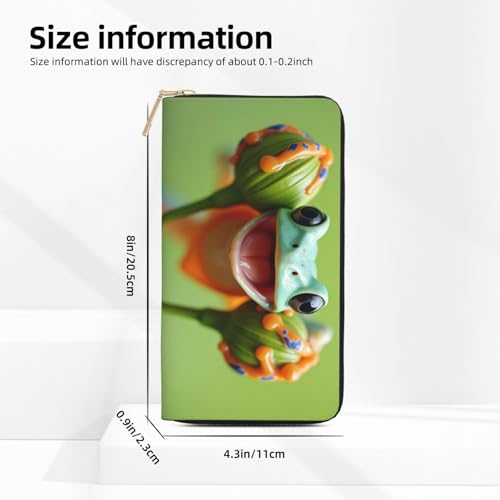 Wallet Women - Realistic Frog Print Leather Wallet for Women with Zipper, Cute Bifold Long Ladies Wallets2