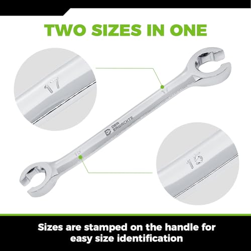 Image of Der Erwachte 4-Piece Flare Nut Wrench Set, Offset End Spanner, Metric