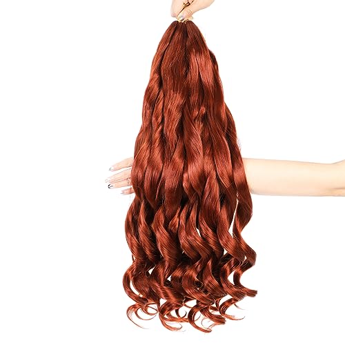 WoWCFyyds 8 Packs French Curl Braiding Hair 24 Inch Loose Wave Spiral curly braiding hair extensions 75g/Pack Soft French Curls Synthetic Hair Extensions for Braiding(350#) - Image 4