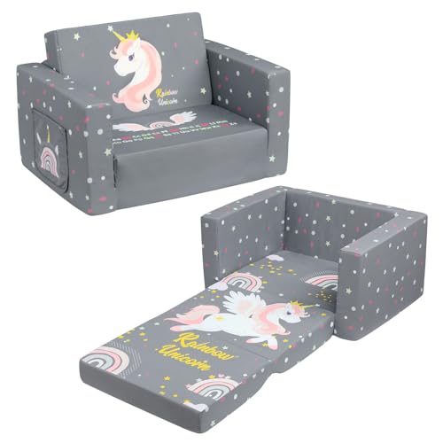 ALIMORDEN Flip Out Toddler Couch Grey