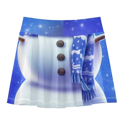 Joisal Happy Winter Smile Snoman Athletic Shorts for Girls Skorts Toddler Tennis Skirts Running Pleated Skort 3t2