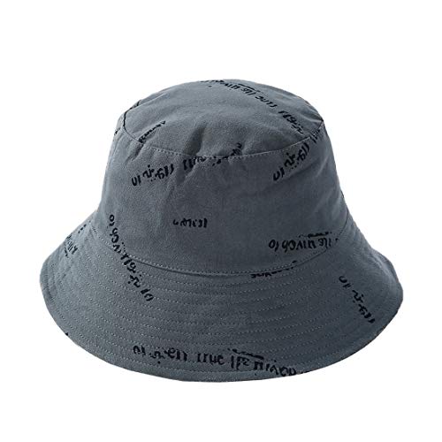 RenTong Lettres Large Brim Ordinaire réversible Packable Bucket Hat Chapeau Cover