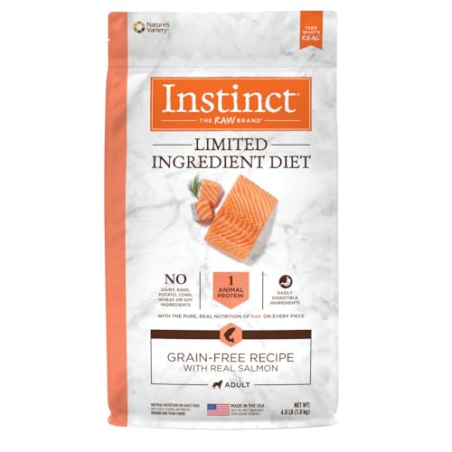 Instinct Limited Ingredient Diet, Natural Dry Dog Food, Grain Free Recipe - Real Salmon, 4 lb. Bag