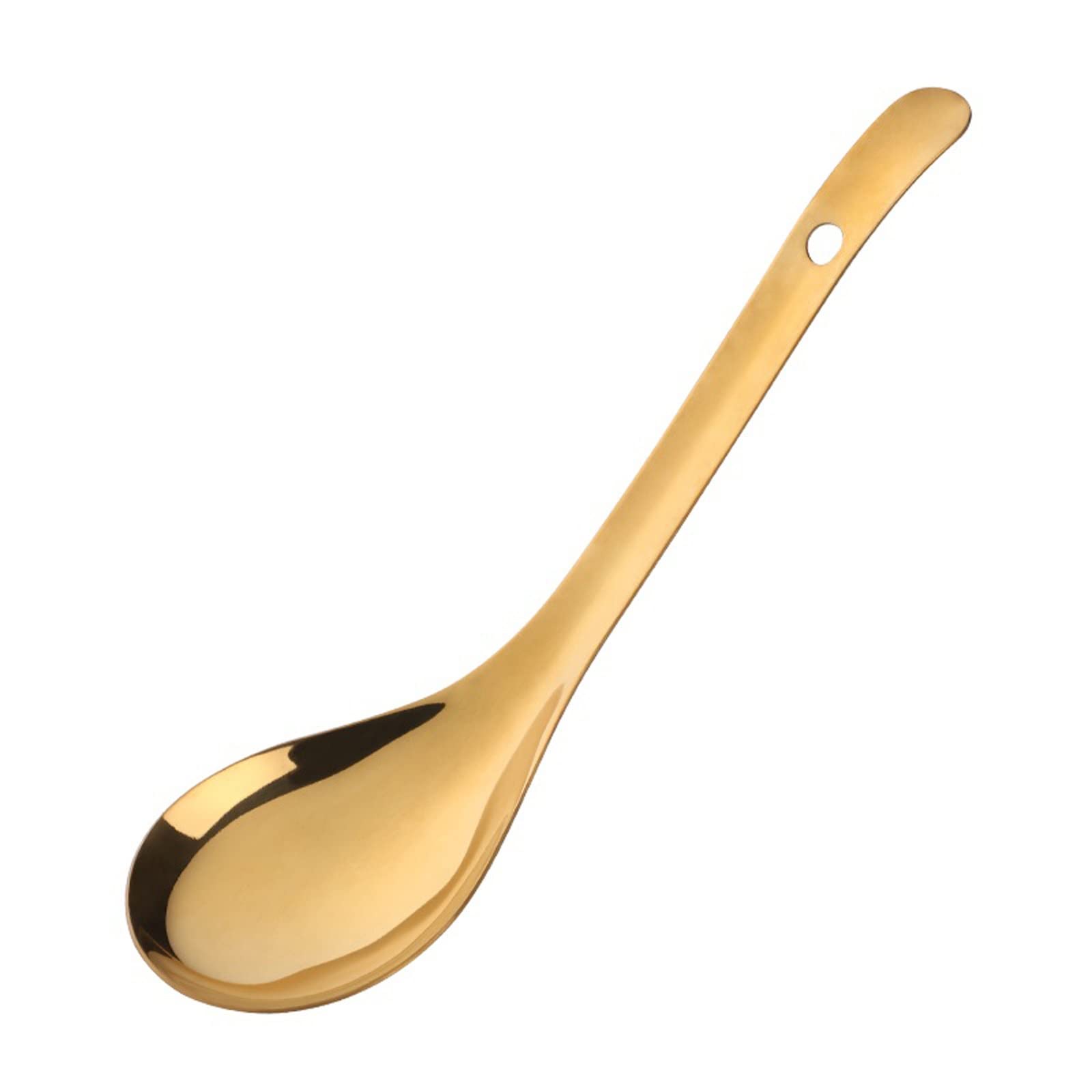 JINGYAN Cuillères Cuillère Commune en Acier Inoxydable, Grande cuillère de Service, cuillère de Porridge de Riz, cuillère ménagère, Grande cuillère à Soupe épaissie(Gold)