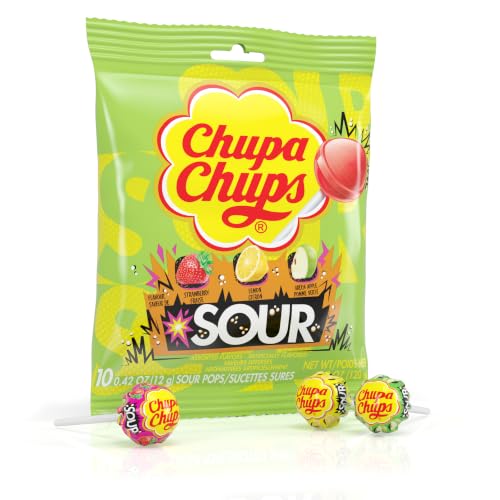Chupa Sour Fruit Lollipop Variety Assortment...