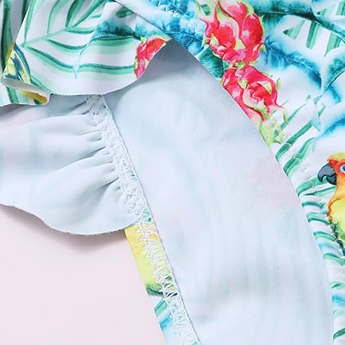 Girls Bikini Swimsuits 2 Piece Bathing Suits for Kids Ruffle Bikini Tropical Print Beach Swimwear Girls Swimming Suit2