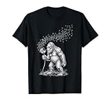 Blowing Wishes Bigfoot Dandelion Flower Sasquatch T-Shirt