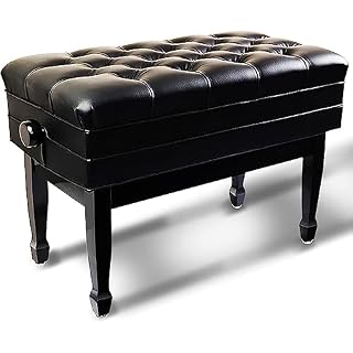 Tabouret Piano,Banquette Piano Banc Banc de Piano de Luxe réglable en Hauteur avec Compartiment de Rangement pour Musique Tabouret de Piano Ergonomique Confortable avec lisseur en Caoutchouc (Null BL - Les Beatles, Paul McCartney, John Lennon, RIngo Starr, George Harrison