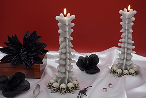 Zellinni Spine Candle For Gothic Decor - Premium Unscented Soy Candle W/ Cotton Wick For Clean Burn - Goth Room Decor Vertebra Candles For Parties, Home, Rituals - Halloween Decorations Indoor #TOP6
