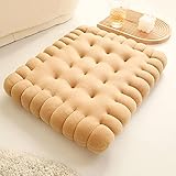 unlockgift Cute Throw Pillows Simulation Cookie Round Pillow Cushion Rectangle Pillow for Seat Chair, Floor Sitting,Bar,Playroom,Nursery-Rectangle-Ivory
