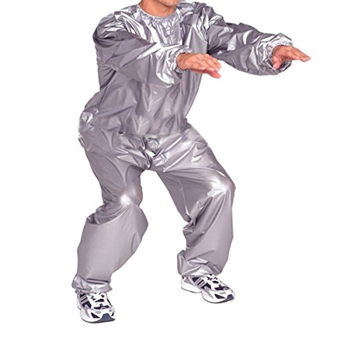 Evaliana Sweat Track Sauna Suit Fitness Weight Loss Exercise Gym Training Grey