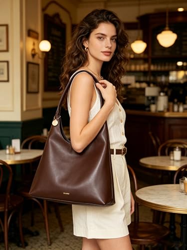 Bolso Hobo de Cuero Vegano para Mujer, Mediano, con Cierre miniatura 2