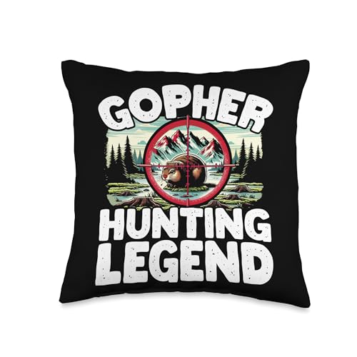 Gopher Hunting Adventure Wilderness Minnesota Season Throw Pillow