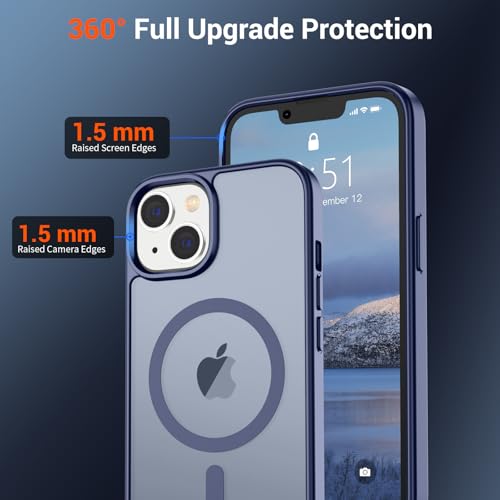 Image of SUPFINE Magnetic for iPhone 15 Plus Case & iPhone 14 Plus Case(Compatible with MagSafe)(Military Grade Drop Protection) Slim Translucent with Anti-Fingerprint Phone Case,Lavender Gray