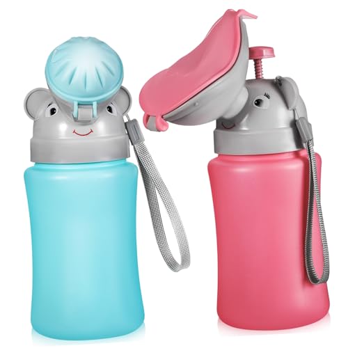 Gogogmee 2 Piezas Orinal Portátil para Niñas Diseño Mejorado para Viaje y Camping Botella de Orina sin Fugas para Entrenamiento de Bebés y Coche