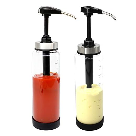 Sauce Dispenser Pump With Glass Bottle For Ketchup Honey Syrup Salad Dressing Hot Sauce Chocolate Caramel Coffee BBQ Sauce Leakproof Kitchen Condiment Dispenser Bottle Pump (Black 500ml 2PCS)