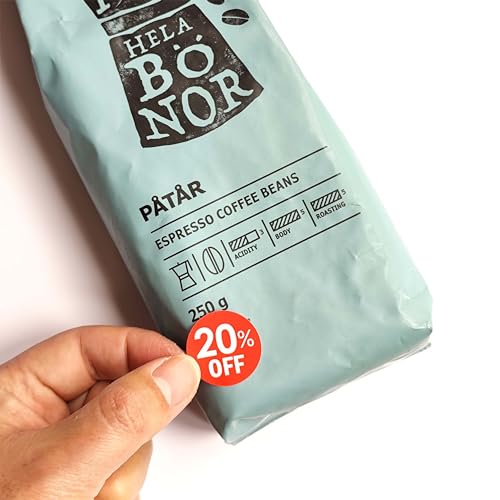 Etiquetas promocionales redondas con porcentaje de descuento, rollo de 1000 piezas rojas 3