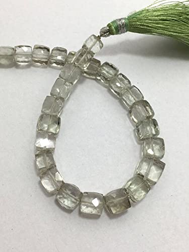 Perles améthyste verte taillées box 6-7mm pour création de bijoux