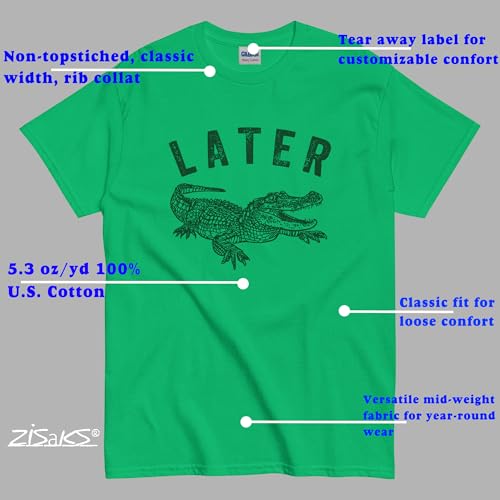 Later Gator Tshirt : Big & Tall Mens Graphic Tee, SX to 5XLT Sizes, Fun Alligator Shirt for Men & Women3