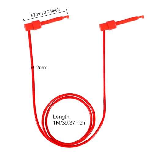 Image of 5pcs Silicone Test Leads 5PCS Test Hook to Test Hook Test Cables Wires Dual IC Test Hooks Clips for Electronic Testing (Test Hook to Test Hook)