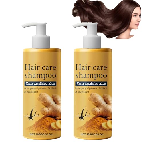 Champú para el cuidado del cabello de jengibre, champú nutritivo para el cuero cabelludo seco, acondicionador de control de aceite, acondicionador suave y fuerte raíces sedosas, adecuado para todo