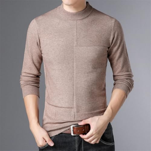 Men Long Sleeve Knit Sweater Solid Color Crew Neck Simple Casual Pullover Jumper Top3