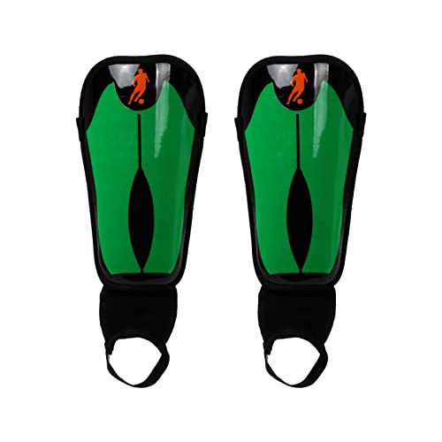 Espinilleras de fútbol para niños pequeños, jóvenes, equipo de fútbol de protección antideslizante y deslizante, equipo de protección de espinillas acolchado con soporte para el tobillo y correas ajus Cover