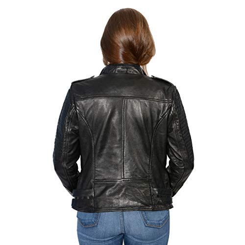Milwaukee Leather Sfl2820 Women's Quilted Black Lambskin Moto Style Leather Jacket - 3X-Large #TOP1