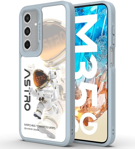 KAPAVER Astro Big Eyes Back Cover Case Compatible with Galaxy M35 (PC+TPU) (Astro-Gray)