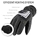 OZERO Winter Gloves Insulated Work Cold Proof Deerskin Suede Leather Thermal Fleece for Men and Women Grey-Black Small