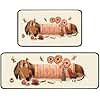 Ksoemar Dachshund Kitchen Rugs 2 Piece Set for Dog Floor Mat, Non Skid Washable Absorbent Microfiber Dachshund Kitchen Mat for in Front of Sink for Standing for Home Dog Kitchen Decor 17"X30"+17"X47"