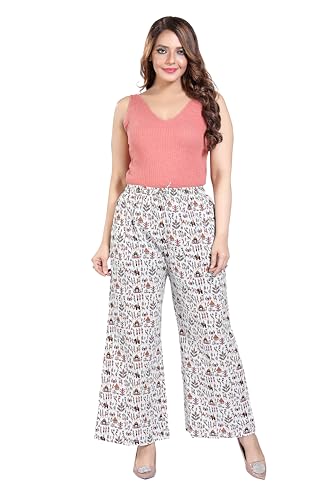 Image of BENKILS Traditional 100% Cotton Print Palazzo Pants for Women - Available Size - M, L, XL, 2XL, 3XL,4XL