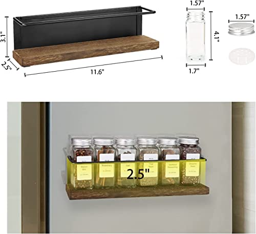 KitHero Magnetic Spice Rack Organizer with 12 Jars, 216 Labels, 1 Steel Funnel for Refrigerator,Microwave Oven - Full Set of Seasoning Organizer, Kitchen Gadgets by KitHero - Used condition - Image 3
