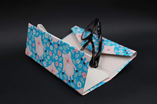 Image of Real Sic Glasses Case for Men and Women - Magnetic Folding Hard Shell Sunglass Holder - Inspired by Adorable Animals