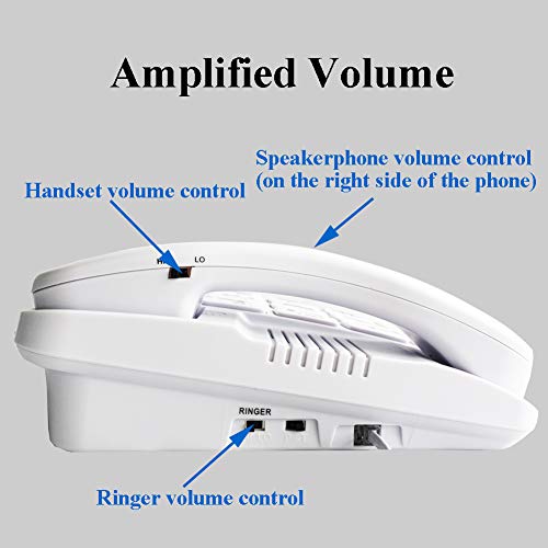 Jekavis Jf11W Big Button Corded Phone For Elderly Amplified Phones For Hearing Impaired Seniors With Loud Handsfree Speakerphone #TOP1