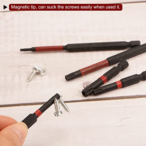 Harfington T25 Impact Rated Torx Bit 1/4" Hex Shank 4" Length Magnetic Security Star Screwdriver Power Tool #TOP3