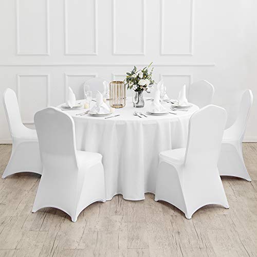Ascoza 2pack 120 Inch White Round Tablecloth in Polyester Fabric for Wedding/Banquet/Restaurant/Parties by Ascoza - Image 7