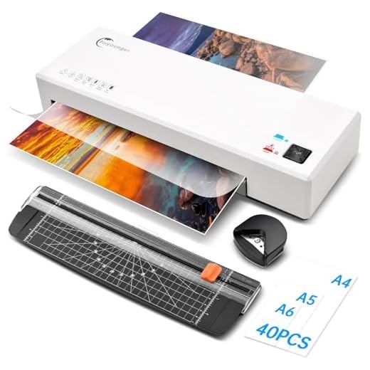 Buyounger Laminator Machine with 40 Laminating Sheets, A4 Laminator Thermal and Cold with Paper Trimmer & Corner Rounder, 9-Inch Laminating Machine for Home School Office