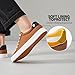 Rominz Mens White Canvas Shoes Fashion Low Top Canvas Sneakers Casual Tennis Shoes Lace-Up Walking Shoes for Men(Brown,US9)