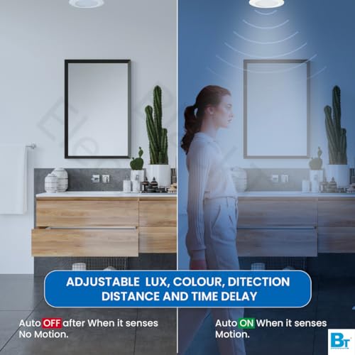 Image of Blackt Electrotech BT44FA Microwave Motion Sensor Auto ON /Off Downlight Conceal /False Ceiling with Adjustable LUX, Timer, Sensitivity, and Colour - DIP Switch Control (7W)