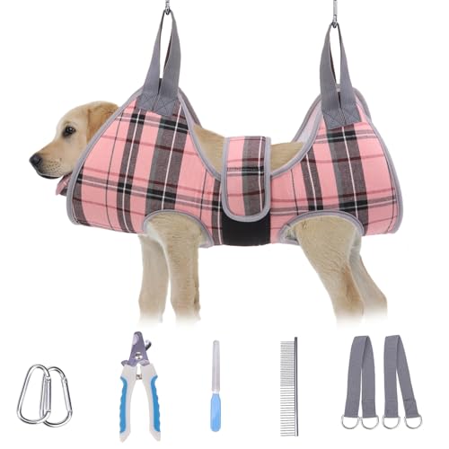 BEAUTYZOO Large Dog Grooming Hammock Harness, Nail Trim Restraint Sling, L