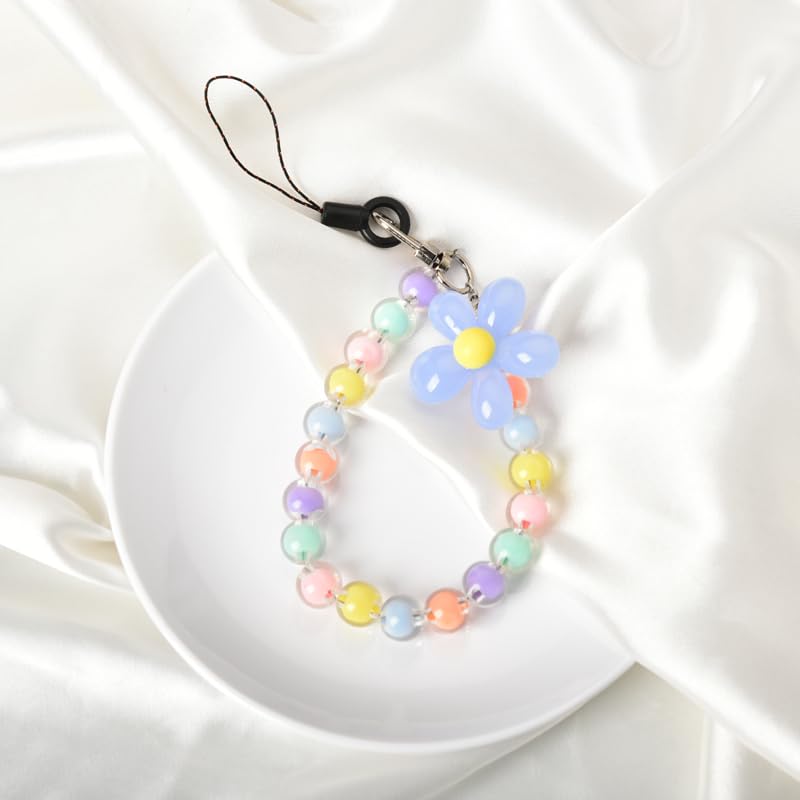 Miniatura 4 de Cordones de muñeca para teléfono celular con cuentas para mujeres, adolescentes, niñas, antirrobo, correa de teléfono para teléfono, llavero