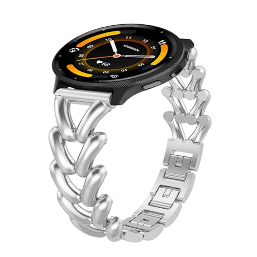 #Commissioniguadagnate<br>22mm Cinturino per Garmin Venu 3 45mm/Forerunner 265/255/255 Music/vivoactive 4/Venu 2/Active Metallo Cinturino di Ricambio per Huawei Watch GT 5/5 Pro/GT 4/3/Watch 4/3 Pro/GT 2 46mm-Argento