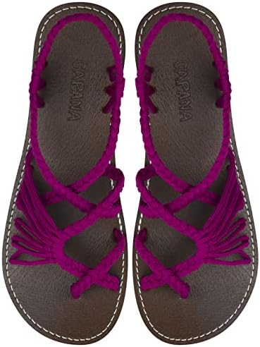 Capana Woven Women's Flat Sandals - Strappy Braided Sandals, Beach Sandals for Women Dressy Summer, Rope Bohemian Sandals, Spring Casual Womens Shoes, Comfy Boho Flats for Teen Girls – Banyan