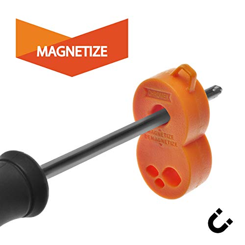 Magnetizer Demagnetizer Tool For Screwdrivers And Bits With Carabiner Hook For Keychains Or Belt Loops (Orange) #TOP1