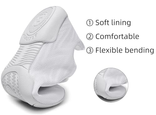 Image of BAXINIER Girls White Cheerleading Shoes Breathable Youth Cheer Competition Sneakers Athletic Training Dance Tennis Walking Shoes