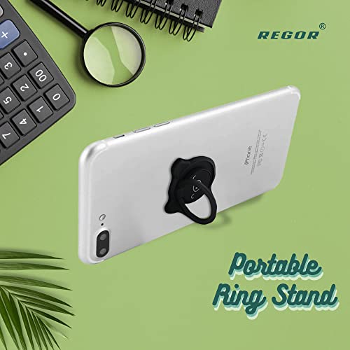 Image of Regor Finger Grip & Mobile Holder | Mobile Stand | Cell Phone Grip Holder for Hand & Mobile Back Holder Grip | Selfie Holder & Works as iPhone Stand & Android Phone Stand for Desk - Pig Red