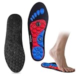 GUZHAIREN Magnetic Insoles for Men and Woman, Acupressure Insoles, Insole for Flat Feet, Shock Absorption, Reflexology Acupressure Shoe Inserts, Standing All Day(Black+Red, 7-10)